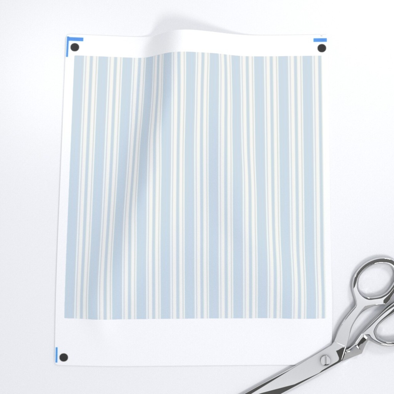 Farmhouse Stripe Ticking Stripes Cottagecore Classic Traditional Vertical Line Blue Custom Pre-pasted Wallpaper by Spoonflower Pre-Pasted Wallpaper 2FT Wide